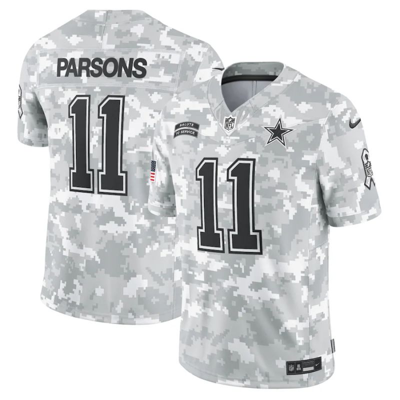Men Dallas Cowboys #11 Parsons Nike Arctic Camo 2024 Salute to Service Limited NFL Jersey